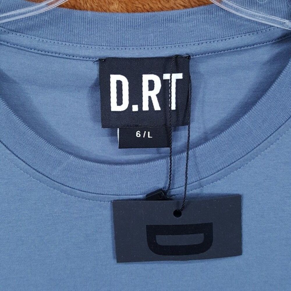 D.RT Shirt Mens Large Blue Gray Pullover Crew Short Sleeve Cool Graphic T-Shirt - Picture 3 of 6